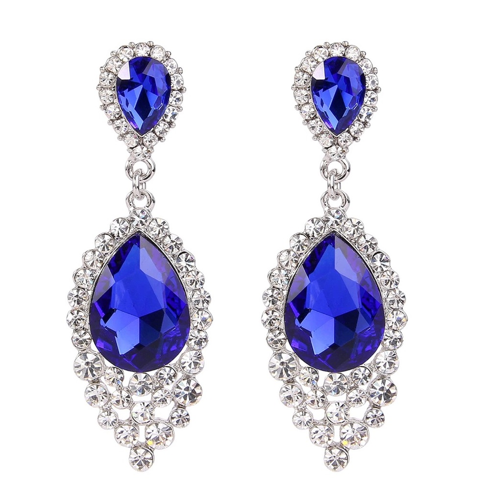 Crystal Teardrop Chandelier Earrings